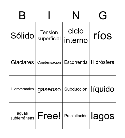Lección 10 Bingo Card