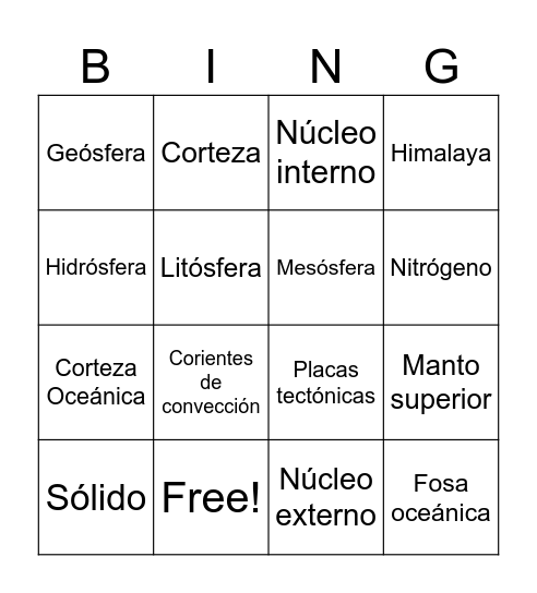 Lección 10 Bingo Card