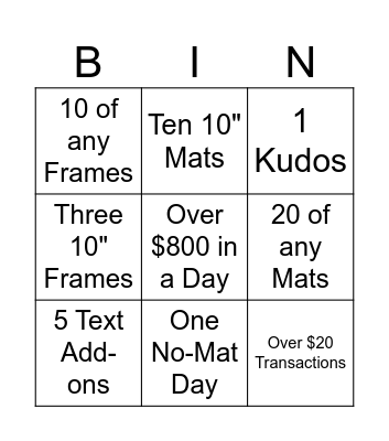 Body Art Bingo Card