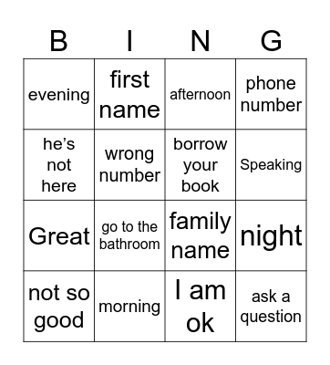 Bingo Card