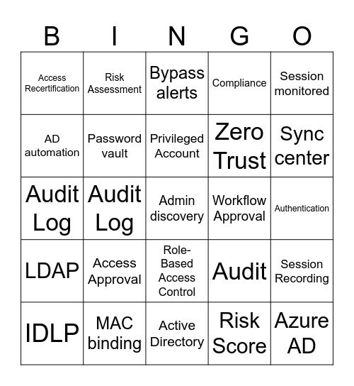 Iraje PAM Bingo Card