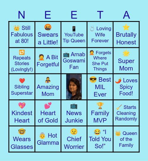 Happy 80th Birthday Mom!!! Bingo Card