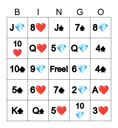 Poker Bingo Card