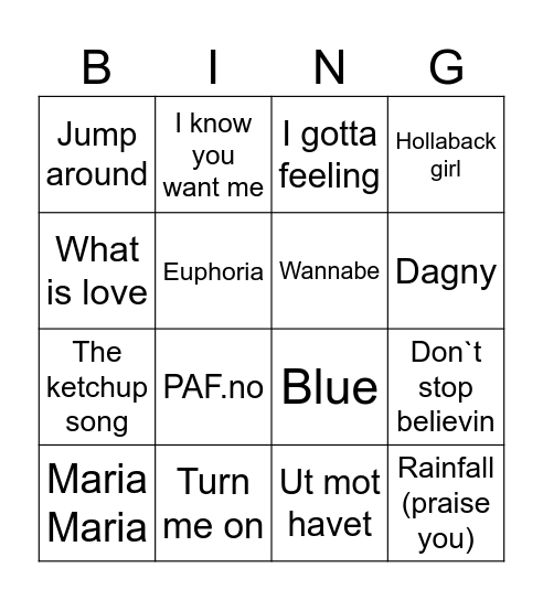 DJ HOT SHOT Bingo Card