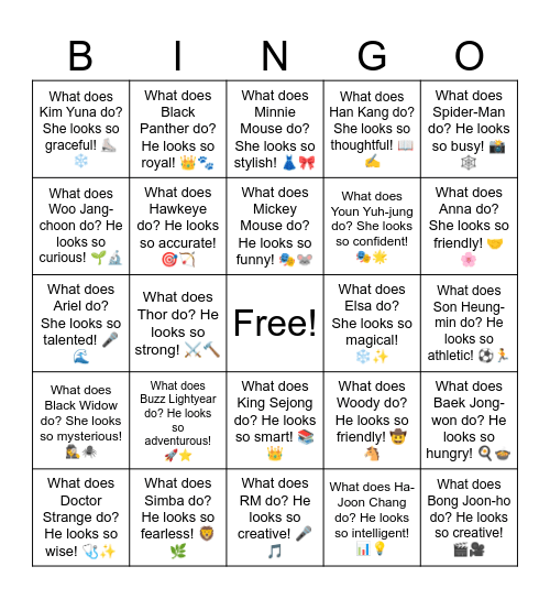 B10 L7 What does Thor do? He looks so strong! ⚔️🔨 Bingo Card