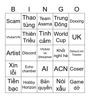 July Bingo Drama Bingo Card