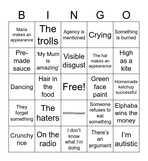 Orion’s extravaganza Bingo Card