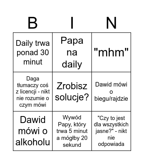 Bingo Daily Bingo Card