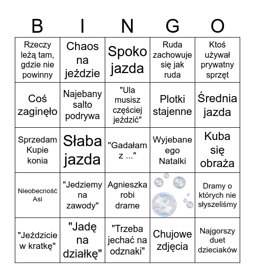 Stajenne bingo Card