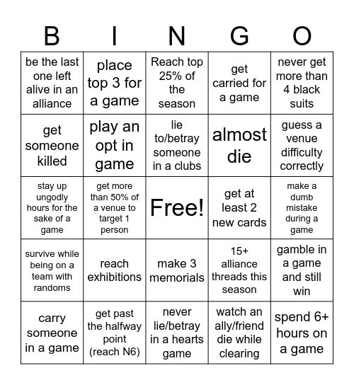 Project 6 EIB7 bingo Card