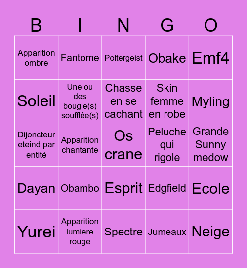 PhasmoBingodeSweety Bingo Card