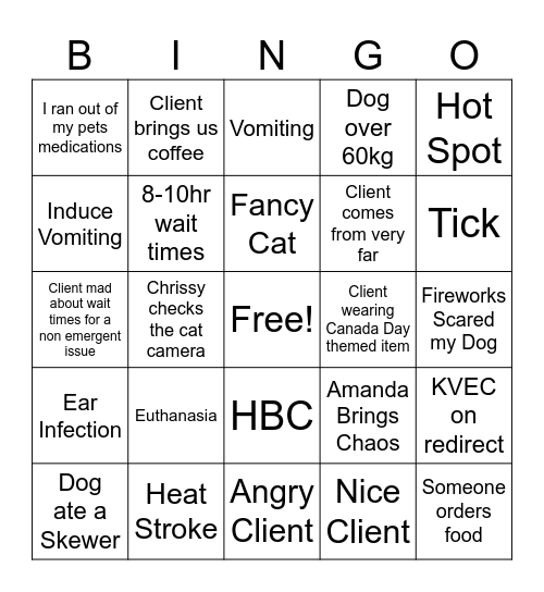 Canada Day! Bingo Card