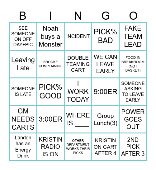 CAP1 Bingo Card