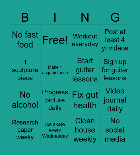 July Bingo Card