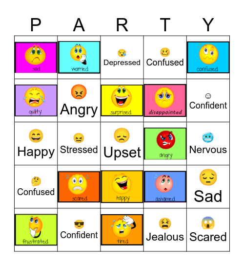 Emotions Bingo Card