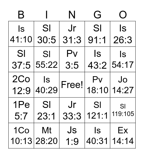 BINGO - PROMESSAS E CONSOLOS BÍBLICOS Bingo Card