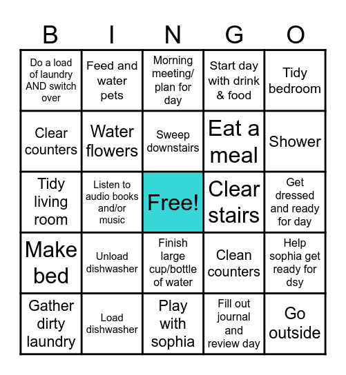 DAILY TASKS Bingo Card