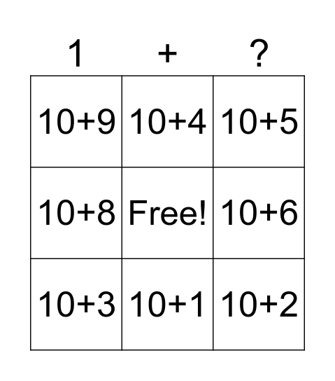 10+? Bingo Card
