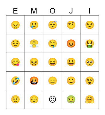 Emoji Bingo Card