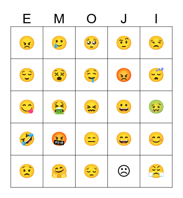 Emoji Bingo Card