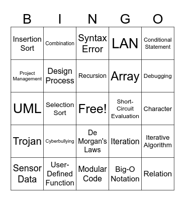 WTCS Cert Prep Terminology Challenge Bingo Card