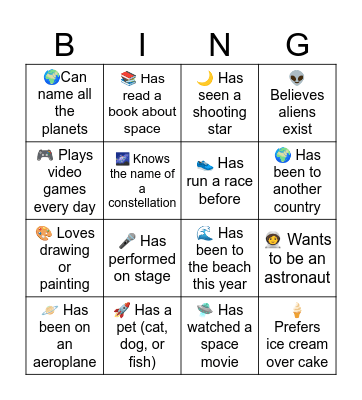 GET TO KNOW EACH OTHER Bingo Card