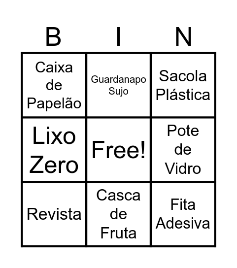 RESÍDUOS Bingo Card