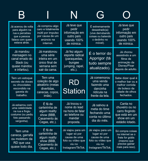 Micro SMB - RD Station Bingo Card