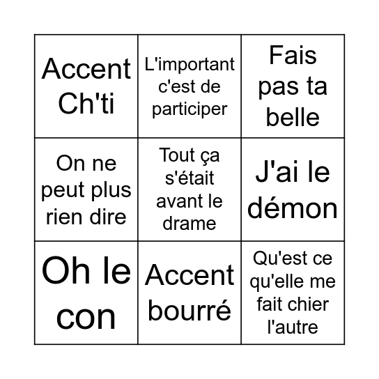 Lucas Bingo Card
