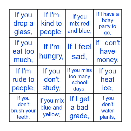 What if? Bingo Card
