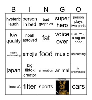 funny videos Bingo Card