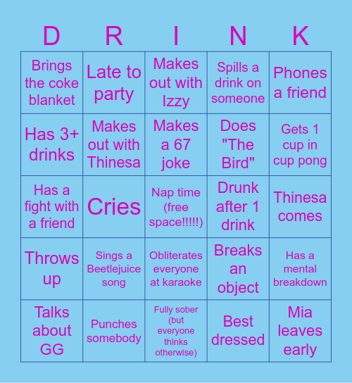 MIA BINGO !!! Bingo Card