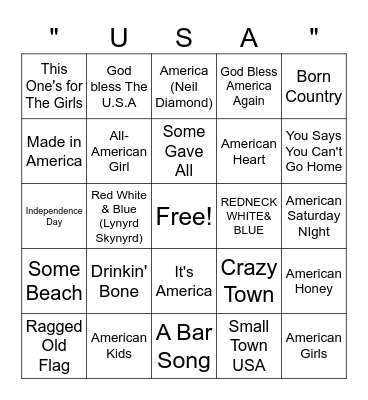 Country BBQ Bingo Card