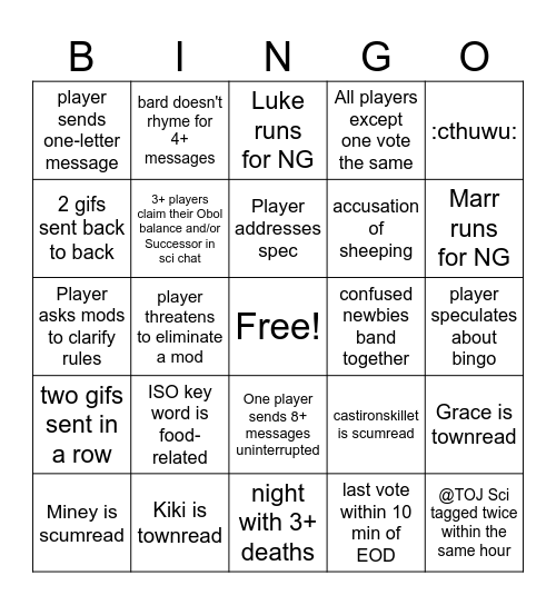 ToJ Hades Edition Bingo Card
