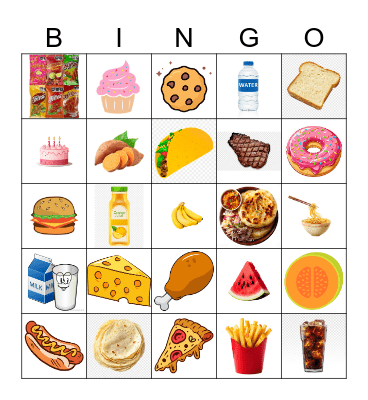 Food Bingo Card