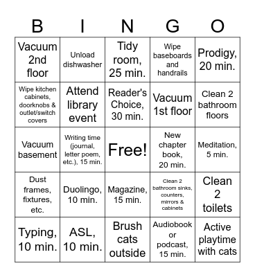Power Up Bingo Card