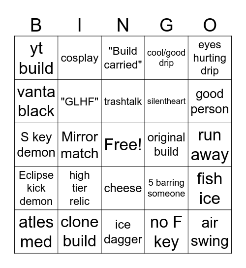 500 elo chime bingo Card