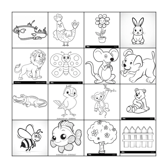 ANIMALS Bingo Card