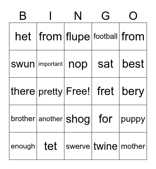 Test Prep Bingo Card