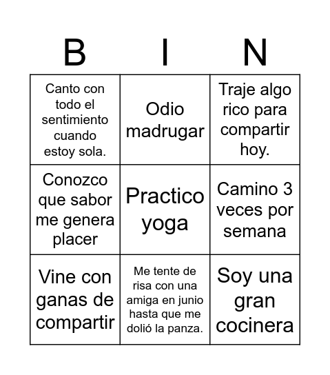 Hola ¿Cómo estas? Bingo Card