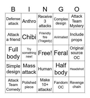 ART FIGHT 2026 Bingo Card