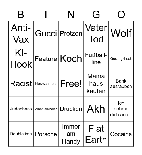 Neun3Vier Bingo Card