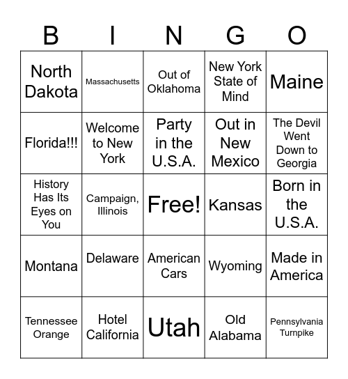 Fabulous 4th Bingo Card