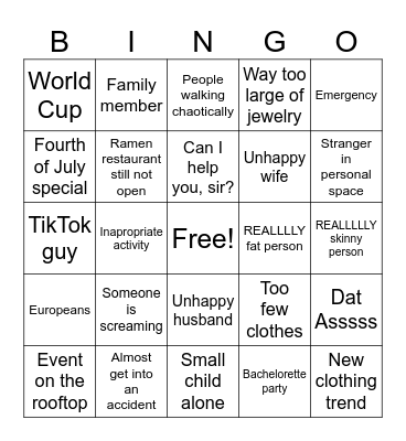 Ponce Bingo Card