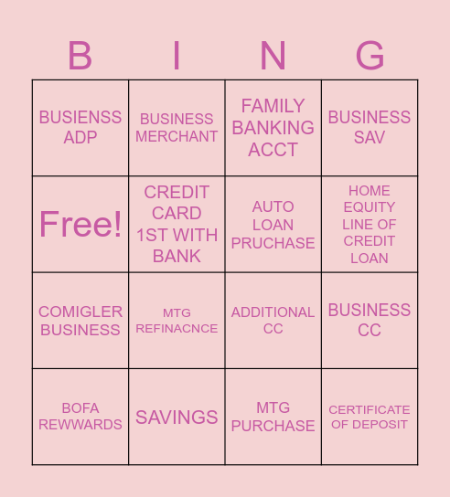 OPPORTUNITY Bingo Card