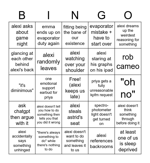 Summer Research Bingo Card