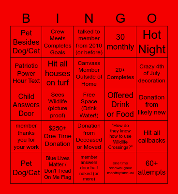 ENVIRONMENT MAINE PATRIOTIC BINGO Card