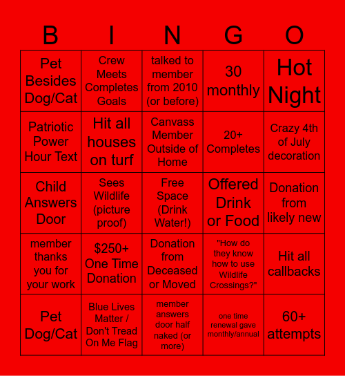 ENVIRONMENT MAINE PATRIOTIC BINGO Card