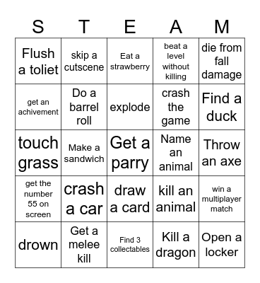 Steam Bingo Card