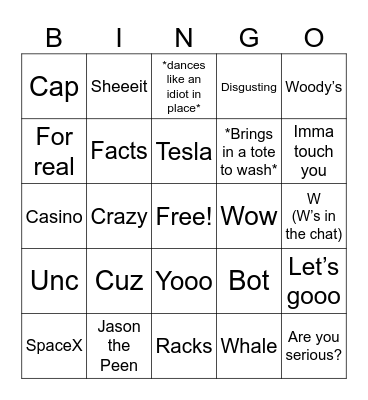 Payton Bingo Card